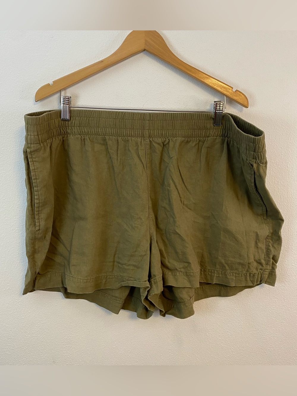 Old Navy Comfort Waistband Green Linen Shorts‎ Womens 2X